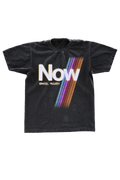 "Now" tee in washed black — front